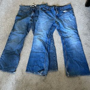 Two pairs 35x30 mens jeans gap boot fit , Banana Republic jeans
